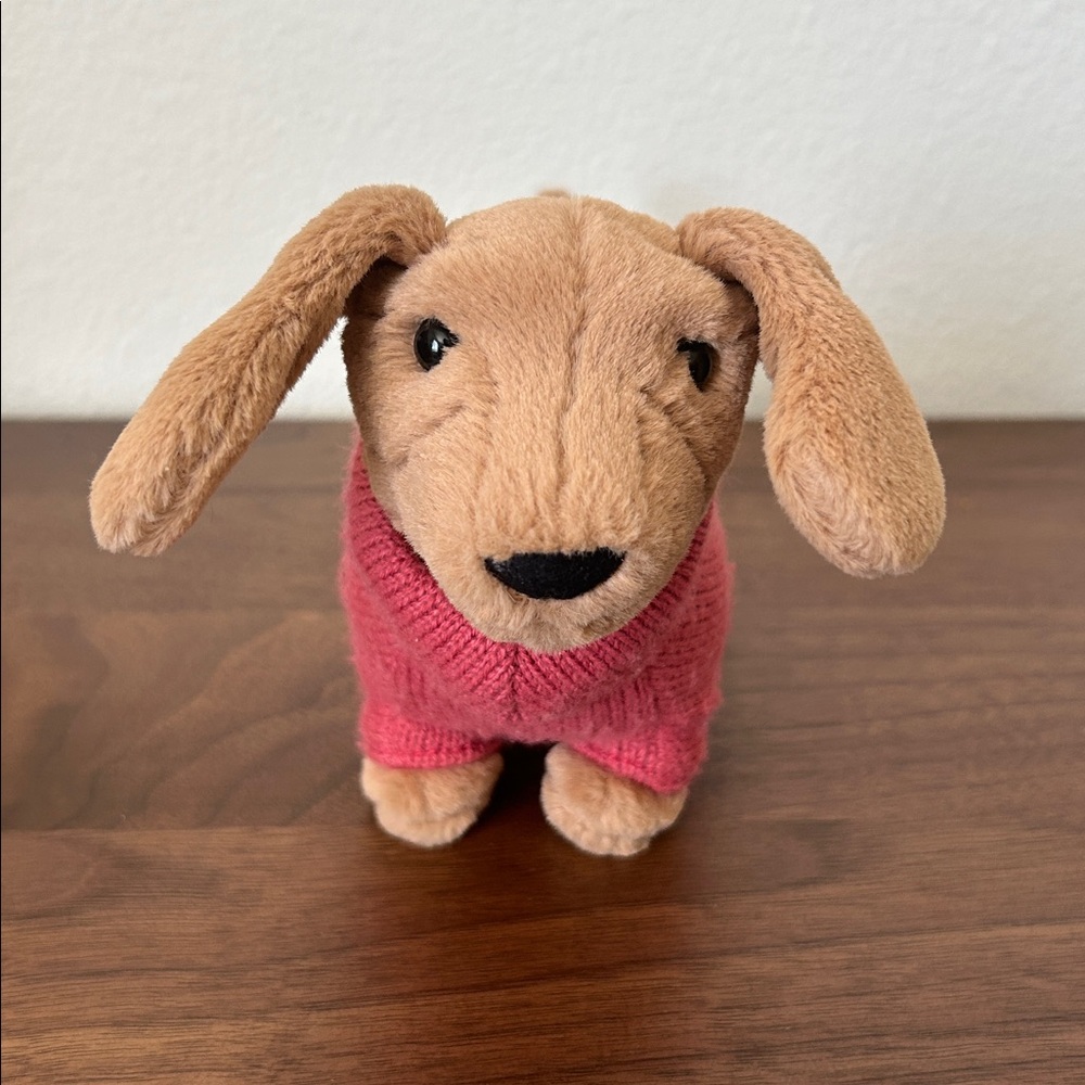 Jellycat Pink Sweater Sausage Dog